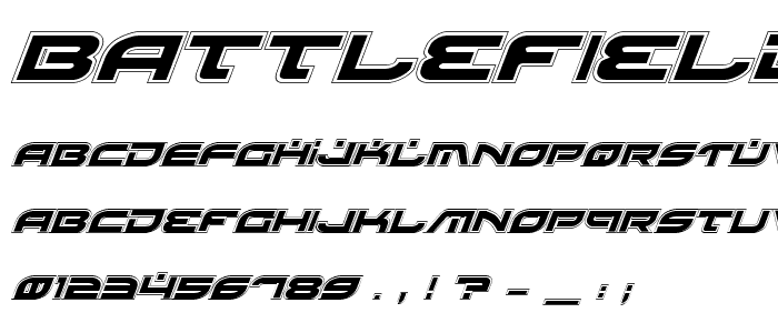 Battlefield Pro Italic font